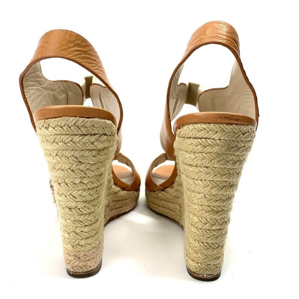 Michael Kors Windsor Platform Wedge Espadrille Sandals Tan Leather, Size 9M IOB - Picture 5 of 10